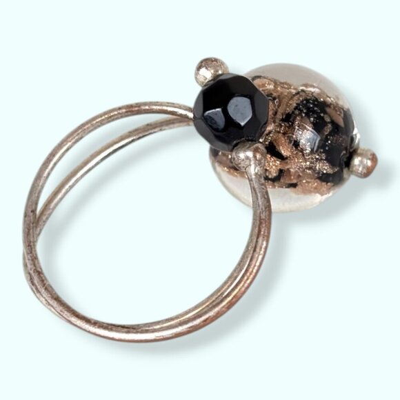 (2/$20) V. Wire Wrapped Murano Glass Ring - Picture 4 of 7